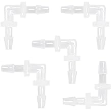 3/8" Hose Barb 90 Degree Elbow L Fitting, Equal Barbed Joint Splicer Mender Adapter Union Adapter for Boat Aquarium Fuel Gas Liquid Air Pack of 5