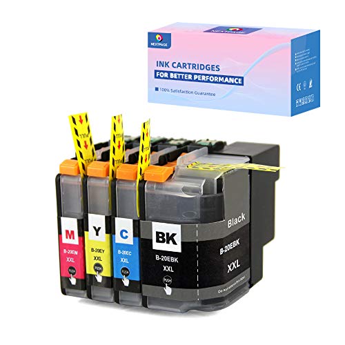 NEXTPAGE LC20EXXL Ink Cartridges Replacement Compatible for Brother LC20E LC-20E for MFC-J985DW MFC-J985DW XL MFC-J775DW MFC-J5920DW Printer, LC20EBK LC20EC LC20EM LC20EY XXL 4 Pack