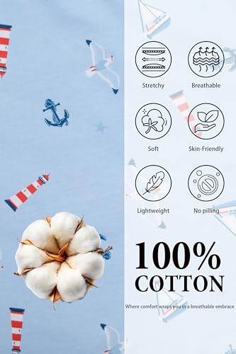 Image of LUBOT 100% Cotton Pajamas for Women 2 Piece PJ Set Button-Down Soft Knit Short Sleeve Summer Sleepwear Loungewear XS-XXL
