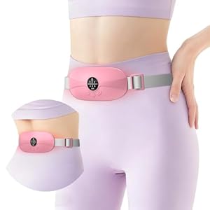 Almohadilla térmica portátil inalámbrica, calentamiento rápido en 5 segundos, 3 niveles de calor y 3 modos de masaje, almohadillas térmicas menstruales para mujeres y niñas (rosa)