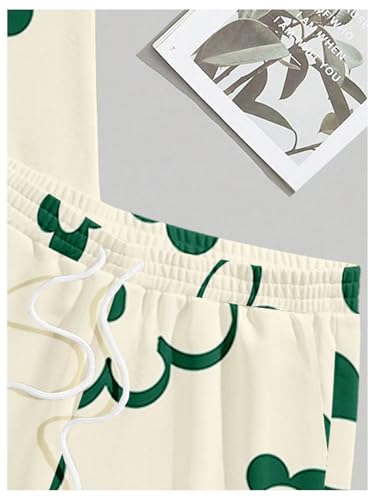 Men's Casual Outfits 2 Piece Floral Short Sleeve Baggy T Shirts and Drawstring Shorts Tracksuits Set4