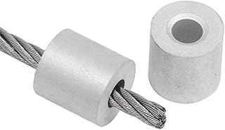 GatherTOOL 1Pc-100Pcs White Round Hole Aluminum Cable Crimps Sleeves Cable Ferrule Stops for Snare Wire Rope Clip Swage Trap Barrel Fitting (Size : M10(1pcs))