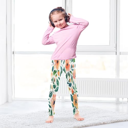Bolaz Toddler Girls Leggings Printed Yoga Pants Leggings Watercolor Floral Patterns for Kids4