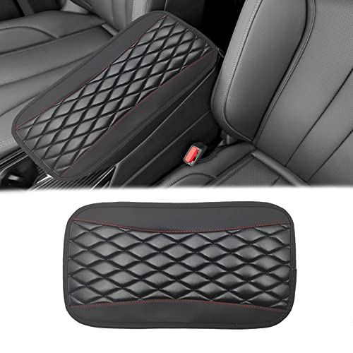 Car Center Console Cover, Universal Leather Waterproof Armrest Seat Box Cover Protector, Comfortable Car Decor Accessories Fit for Most Cars, Vehicles, SUVs-Black