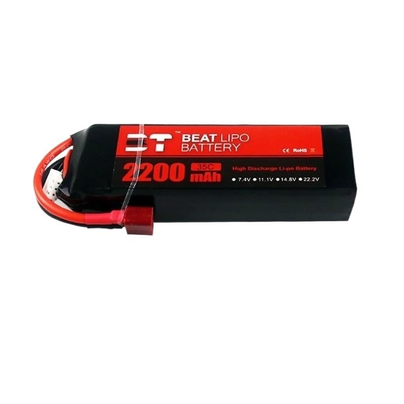 Batteria LiPo da 2200 mAh 3S 11,1 V 35 C T/XT60 per Elicottero RC Quadcopter per Drone Corsa FPV 3s Ricaricabile(2200mah 3S 35C XT60)