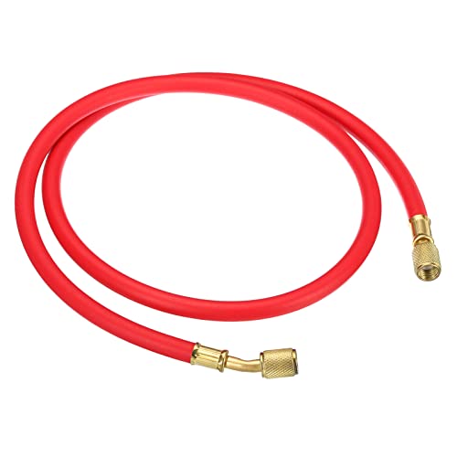 PATIKIL 1/4 SAE Refrigerante Carga Manguera, 3.9 Pies 500PSI HVAC Manguera para Aire Acondicionador Múltiple Manómetro Refrigeración Mantenimiento, Rojo