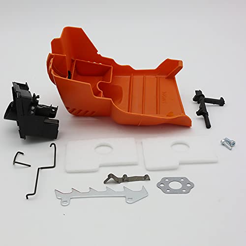 Kit de varilla de eje de punta de parachoques de filtro de aire de cubierta superior compatible con piezas de motosierra de gasolina S MS180 MS170 MS 018 017 180 170