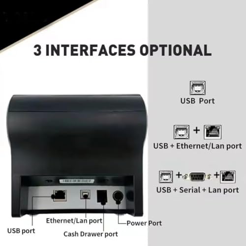 Image of pos kithcen printer,80mm Restaurant Auto cutter thermal receipt bill ticket printer for small business,Compatible with android /WINDOWS,NOT for ios /ipad /MAC /POS Systerm (Bluetooth+LAN /Ethernet+USB)