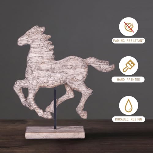 Escultura de Caballo en Resina 14.57 in para Decoración miniatura 7