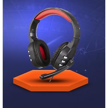 Headset Gamer com Microfone, LED RGB, Fone de Ouvido com Fio, Over-ear, Faixa Ajustável, PS4, PC, Xbox, Celular, Vermelho