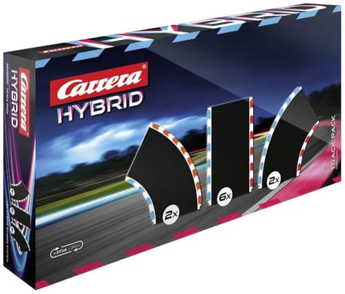 Carrera Hybrid Track Pack 1 Streckenerweiterung mit 10 Teilen 417 cm Länge 2 rechte und 2 Linke Kurven 6 gerade Streckenteile Perfekt für spannende Streckenführungen