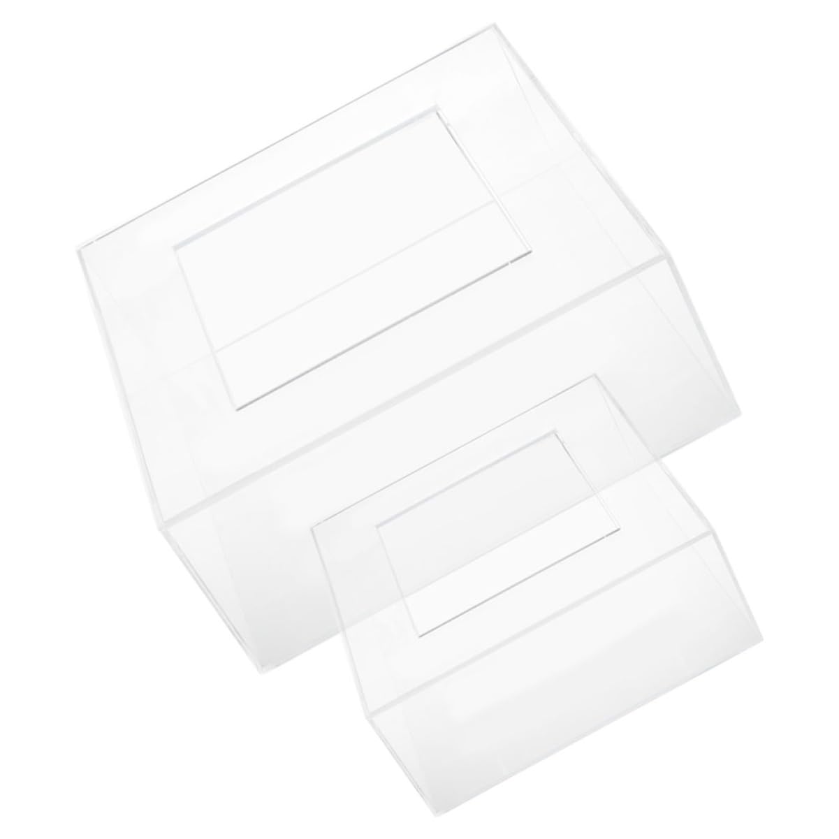 VALICLUD 2pcs Cake Display Stand White Cake Stand Square Fillable Holder Cake Carrier Birthday Cake Stand LED Wedding Cake Stands for Tray Risers Dessert Displays Clear Transparent Acrylic