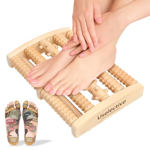 Uselective Plantar Fasciitis Relief Foot Massager - Wooden Roller for Pain Relief & Circulation Boost & Arch Pain Muscle Relaxation.Portable Acupressure Stick | Gifts for Mom and Dad