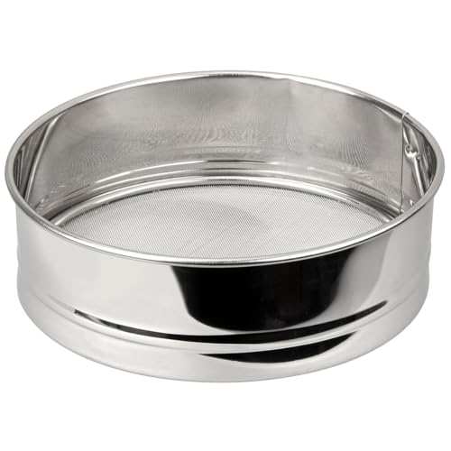 Fackelmann 28313 Tamis de cuisine inox extra fin, tamiseur à quinoa, Acier inoxydable, Argenté, 18 x 5 cm