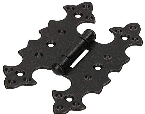 KOTARBAU® Bisagra de Acero Inoxidable para Muebles - Bisagra de Libro Decorativa de Doble Hoja para Puertas, Cajas, Conector Multiuso, Retro, Negra