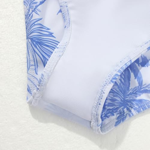Image of Weixinbuy Girls Swimsuit Bikini Set 3 Piece Kids Tropical Print Swimwear