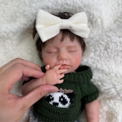 Realistische 12 Zoll Silikon Reborn Baby Puppe Mädchen-handgefertigte lebhafte geschlossene Augen geöffnet Mund Neugeborenes für Sammlergeschenk – Bild 5