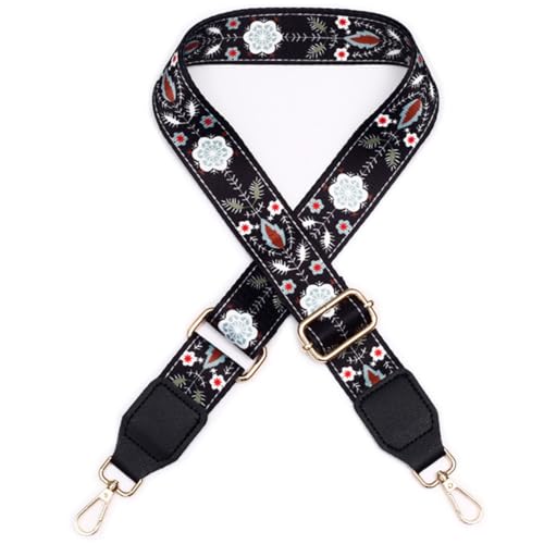 YFWOKSL Wide Shoulder Strap Adjustable Replacement Belt Guitar Style Crossbody Bag Handbag Strap Water grass Canvas Straps (black)