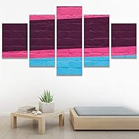 SIGNWIN 5 Panel Canvas Wall Art Geometrical Patterns for Home Decorations Ready to Hang - 60