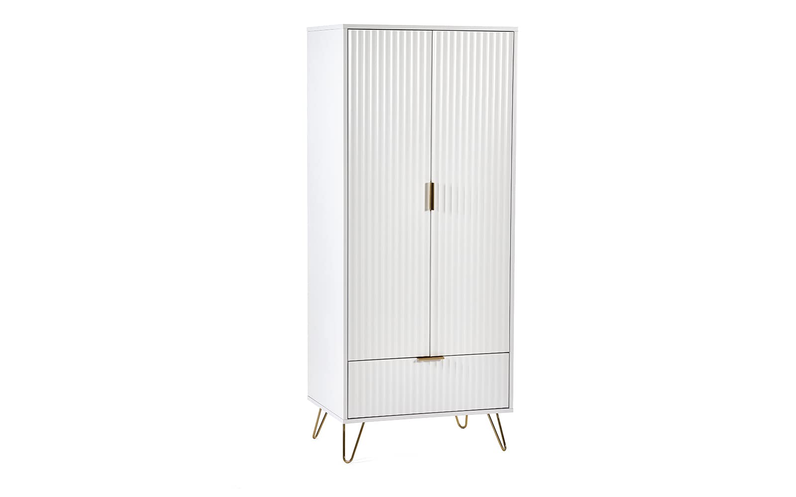 Julian Bowen Murano Matt White 2 Door Single Drawer Wardrobe
