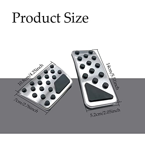 2Pcs Car Non-Slip Aluminum Alloy Pedal Pads, Nonslip Car Pedal Pads, Gas Pedal Brake Pedal Cover, Pedal Covers Accessories For Jeep Grand Cherokee 2011-2018, Dodge Durango 2011-2018 #TOP1