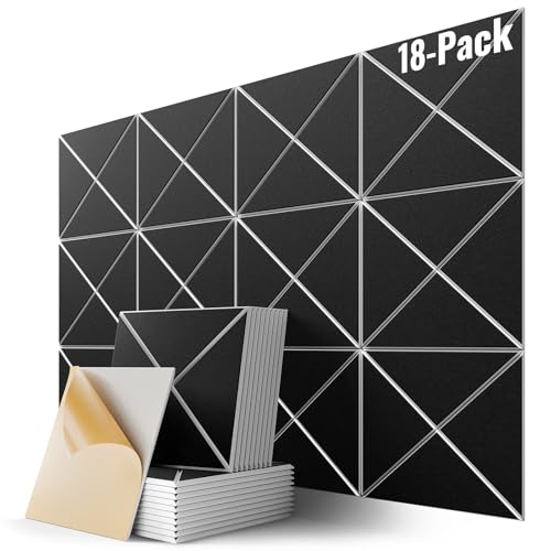 Image of 18 Pack Acoustic Panels, 12 inch x 12 inch x 0.4 inch X-Line Soundproof Wall Panels