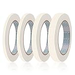 QINGHEC 4 Rolls White Masking Tape - 15mm/8mm/12mm x 55 Yard Low Tack Painters Tape for Artists, Decorating, Automotive, DIY and Crafts
