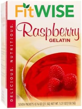 FITWISE – Raspberry High Protein Jello, 15g Protein, 60 Calories, Zero Carbs, Fat Free, Sugar Free, Keto and Bariatric Diet Friendly, Ideal Protein Compatible Gelatin, 7 Servings Per Box