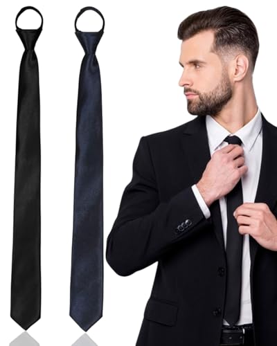 TPZORJX 2PCS corbata,corbata negra,corbata negra hombre,corbata negra mujer,Bufanda delgada para mujer, corbata larga, corbata de uniforme JK, corbata ajustada, color sólido, corbata formal negra