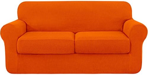 subrtex 3-Seater Sofa Cover with 3 Separate Cushion Covers, Stretch Sofa Slipcover Replacement Furniture Protector (Sofa, Teal)