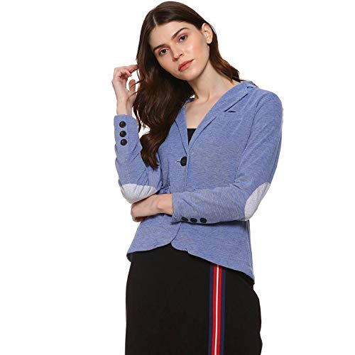 Image of PINACOLADA Solid Single Breasted Casual Women Full Sleeve Blazer (Light Blue)(AZW119BZR BLAZEPTH W PLN DBU AZ L)