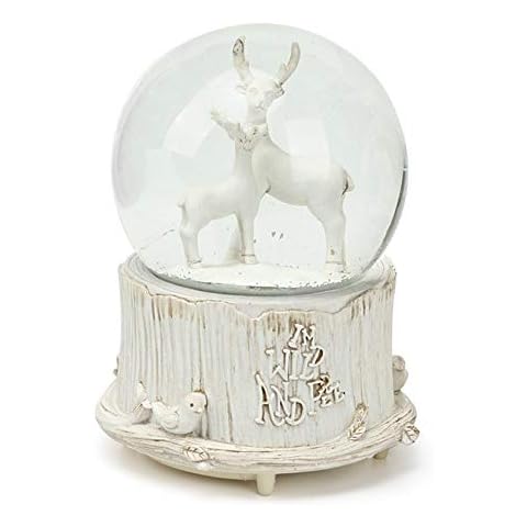 Personalized Snow Globe Musical Box with Colorful Changing LED Lights, Home Décor Christmas Brithday Valentine's Day Gift (Deer) Cover