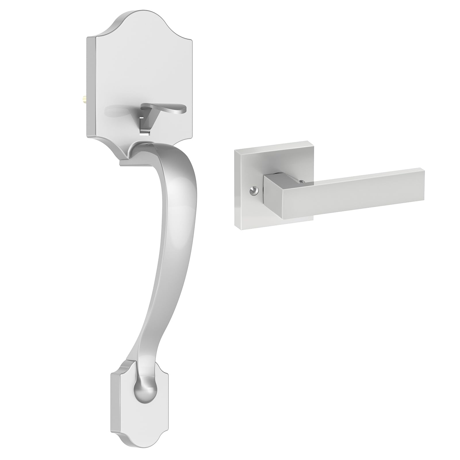 52HZ Front Door Handle, Silver Exterior Door Handle with