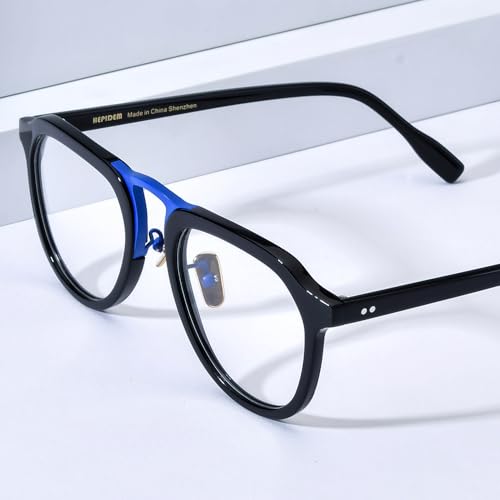 Image of HEPIDEM Multicolor Acetate Glasses Frame Women,Round Vintage Retro Optical Eyeglasses 9339