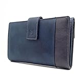 Cartera de Mujer de Piel Ubrique | Hecha a Mano | Billetera de Mujer Grande con Protección RFID | Monedero de Mujer | Regalos Originales para Mujer | Cartera Elegante | Modelo 38916 Azul