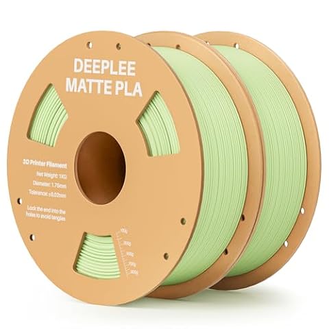DEEPLEE Matte PLA Filament 1.75mm 3D Printer Filament, Dimensional Accuracy +/- 0.02mm, Fits for Most FDM 3D Printers Mint Green 2kg