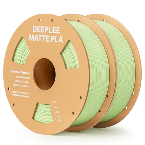 Image of Matte PLA Filament 1.75mm, 3D Printer Filament Dimensional Accuracy + /- 0.02mm, No Clogging, Higher Toughness, Cardboard Spool 3D Filament, 2 Pack Mint Green