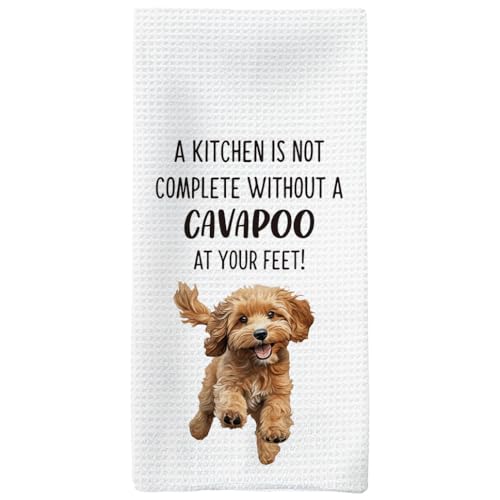 Tzhim Cavapoo Dog Gifts Kitchen Towels, Cavapoo Gifts for Cavapoo DogMom, Cavapoo Dog Hand Towels, Cavapoo Dogs Dishcloths Tea Towel Dish Towels for Kitchen, CavapooDog Kitchen Decor, 16x24inch