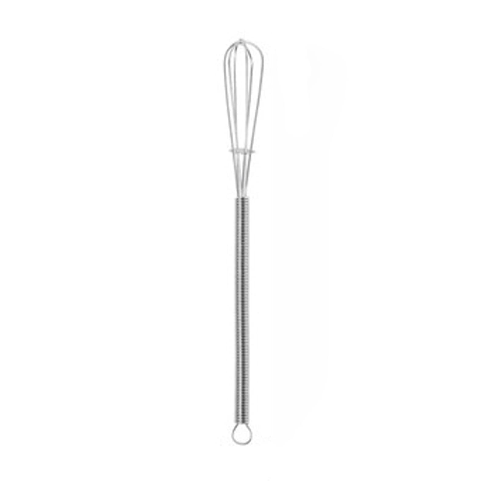 Mini batidor de huevos, adecuado para batir salsas, vinagretas, mayonesa casera, masas y natillas, acero inoxidable, plata, 18 x 2 cm