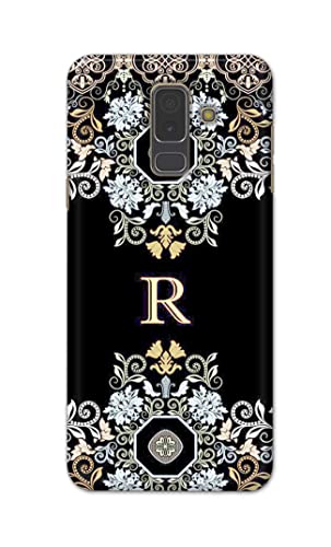Image of PRINTFIDAA Name II Initial II Letter Floral Pattern Alphabet R Printed Designer Hard Back Case Cover for Samsung Galaxy A6 Plus (2018) (6.0 inch) / Samsung J8 (2018), J810F / DS -(SF) MVN1007