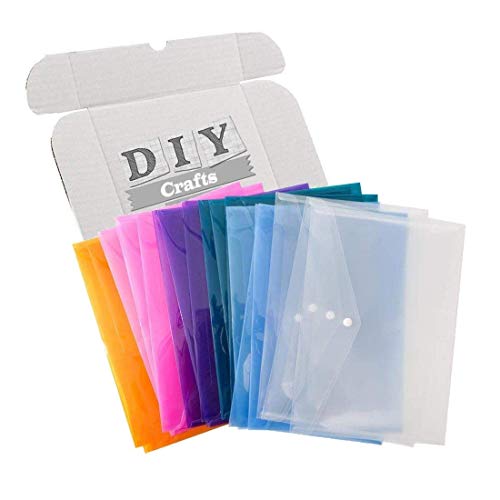 Image of DIY Crafts Style No # 2, Pack Of 24 Pc, Poly Envelope Folder with Snap Button Closure, Waterproof Transparent Project En (Style No # 2, Pack Of 24 Pc)