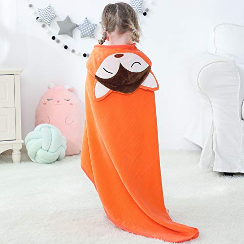 Michley Animal Hooded Baby Towel Washcloth, Toddler Premium Cotton Absorbent Bathrobe For Girls Boys 0-6T (Fox) #TOP6