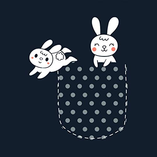 Image of Bewakoof Women's Blue Bunny Rabbit Pocket Printed Slim Fit T-Shirt