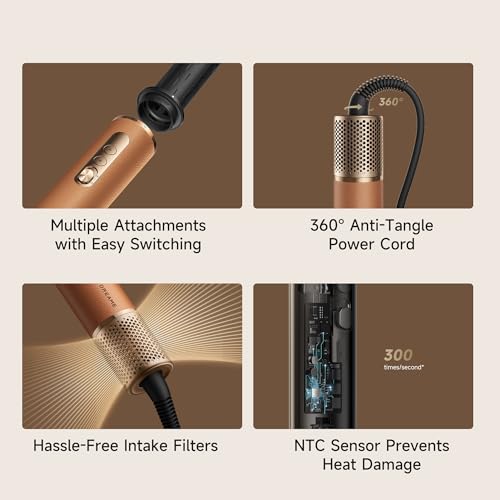 Image of DREAME AirStyle Suite Pro Hair Styler & High-Speed Dryer, 110,000 RPM Motor, 3 Essential Snap-On Attachments for Curling, Volumizing & Fast Dry, Frizz Control, Cool Shot, Luxury Leather Travel Bag