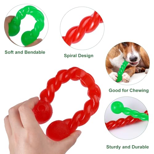 Orixo 2 Stück Hundespielzeug Für Zähne, Kauspielzeug Hund Unzerstörbar, Hundespielzeug Gummi, Gummi Spirale Kauknochen, Zahnungsstab Für Hunde, für Zähne Reinigen und Zahnfleisch Massieren (20/30cm)