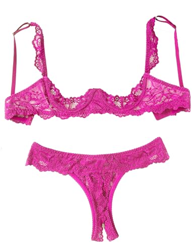 Image of Avidlove Sexy Lingerie Set for Women Lace Bra and Panty Sets Underwire Push Up Lace Lingerie Set XS-XXL