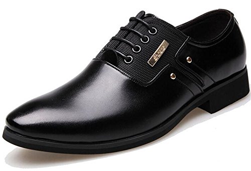 WUIWUIYU Men's Fashion Business British Lace-up Formal Dress Shoes Black Size 5.5