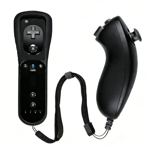 Funmo Controller für Wii Remote Plus Controller -Wi-i- Fernbedienung mit Motion Plus und W-ii-Nunchuck Con-troller W-ii Kontroller W-ii Vernbedinung Ersatz für Wii/WiiU (C)