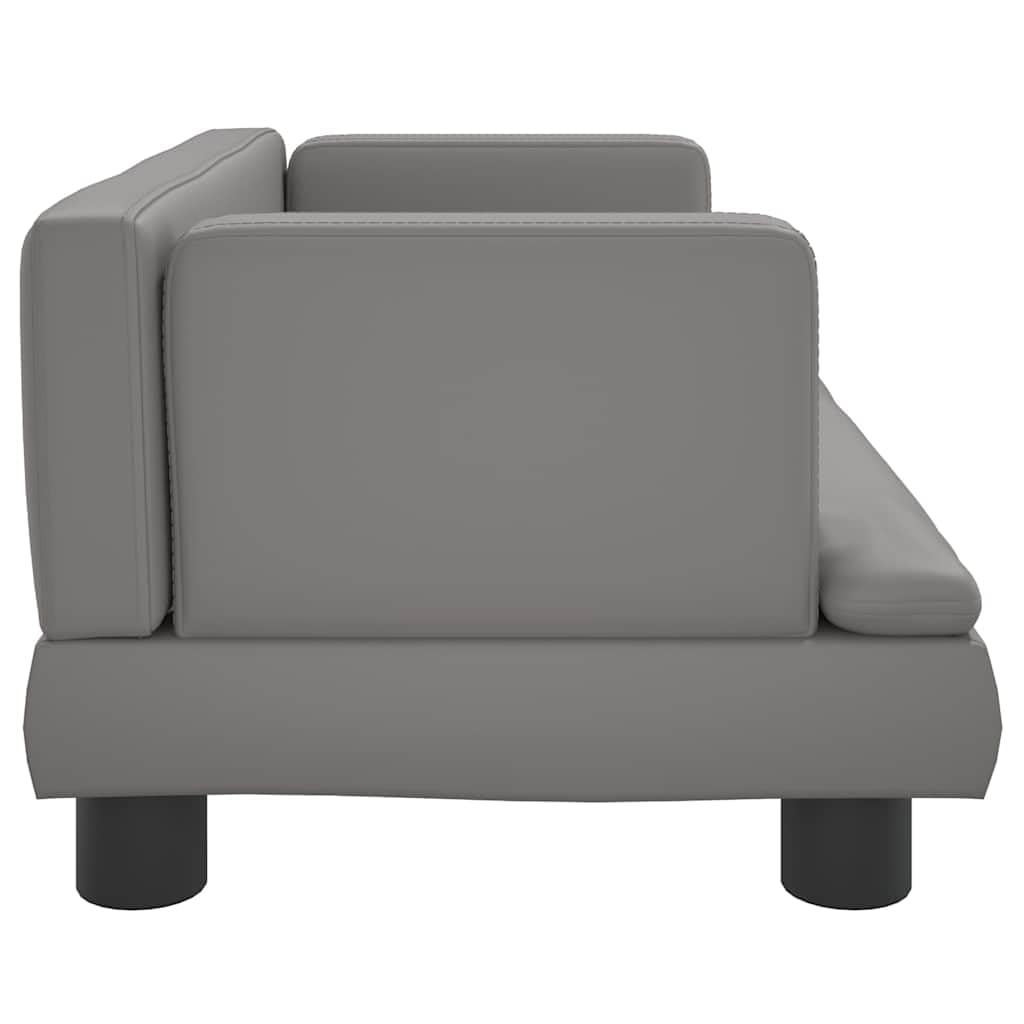 Hothingwell Graues Hundesofa aus Kunstleder mit Rahmen aus massivem Kiefernholz, Bett mit dickem Schaumstoff gepolstert, leicht zu reinigen und wasserdicht, ideal für Wohnzimmer oder Schlafzimmer
