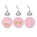 Andaz Press Chocolate Drop Labels Trio, Twins Girl Baby Shower, It's Twins!, Pink with Printed Gold Glitter, 216-Pack